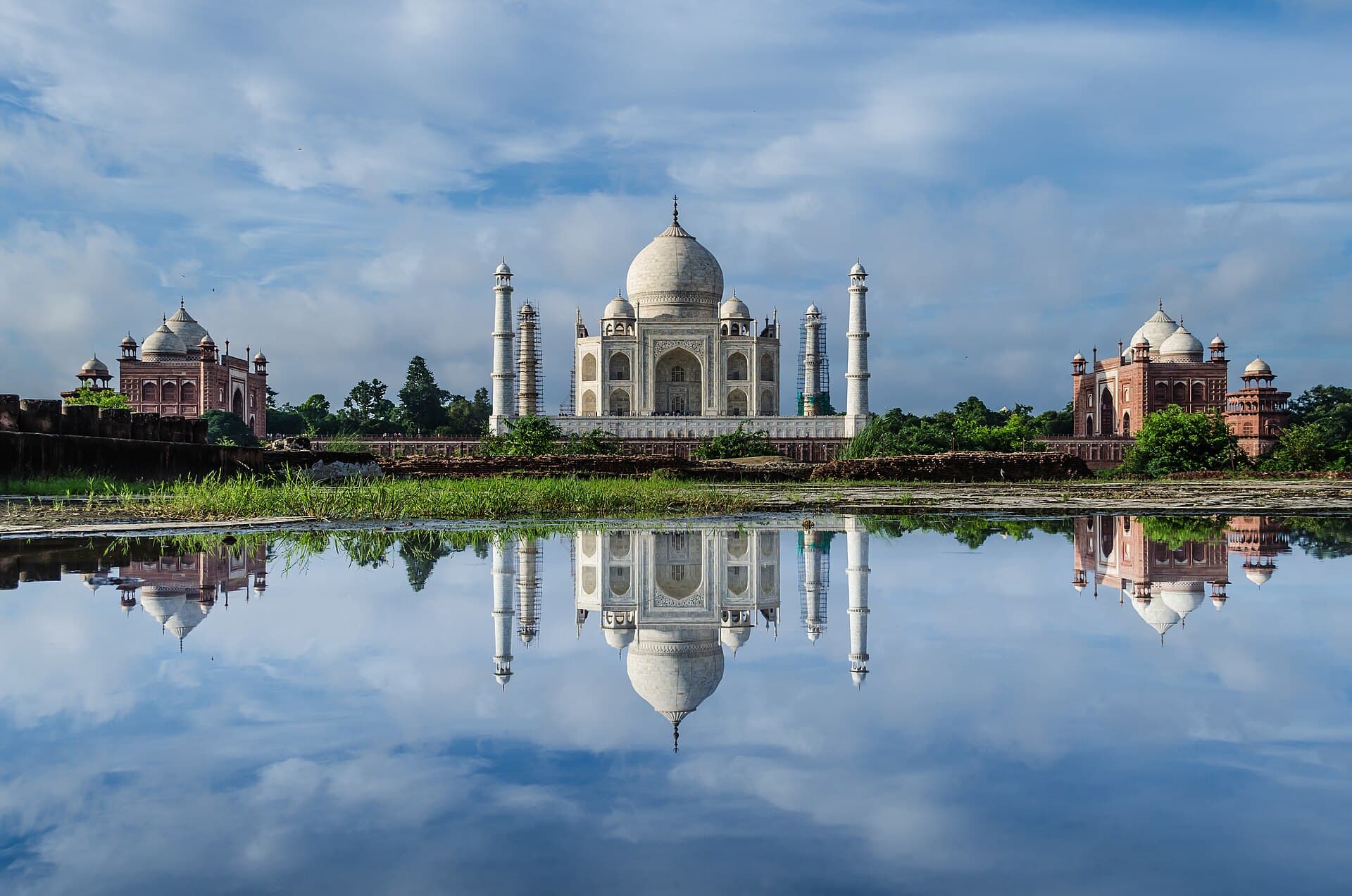 The Taj Mahal seen across the Yamuna river