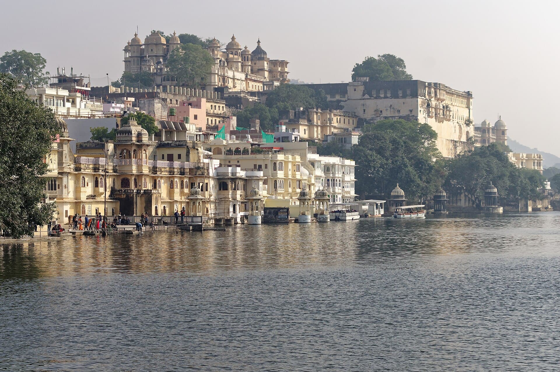 Udaipur's palaces on the still water of Lake Pichola