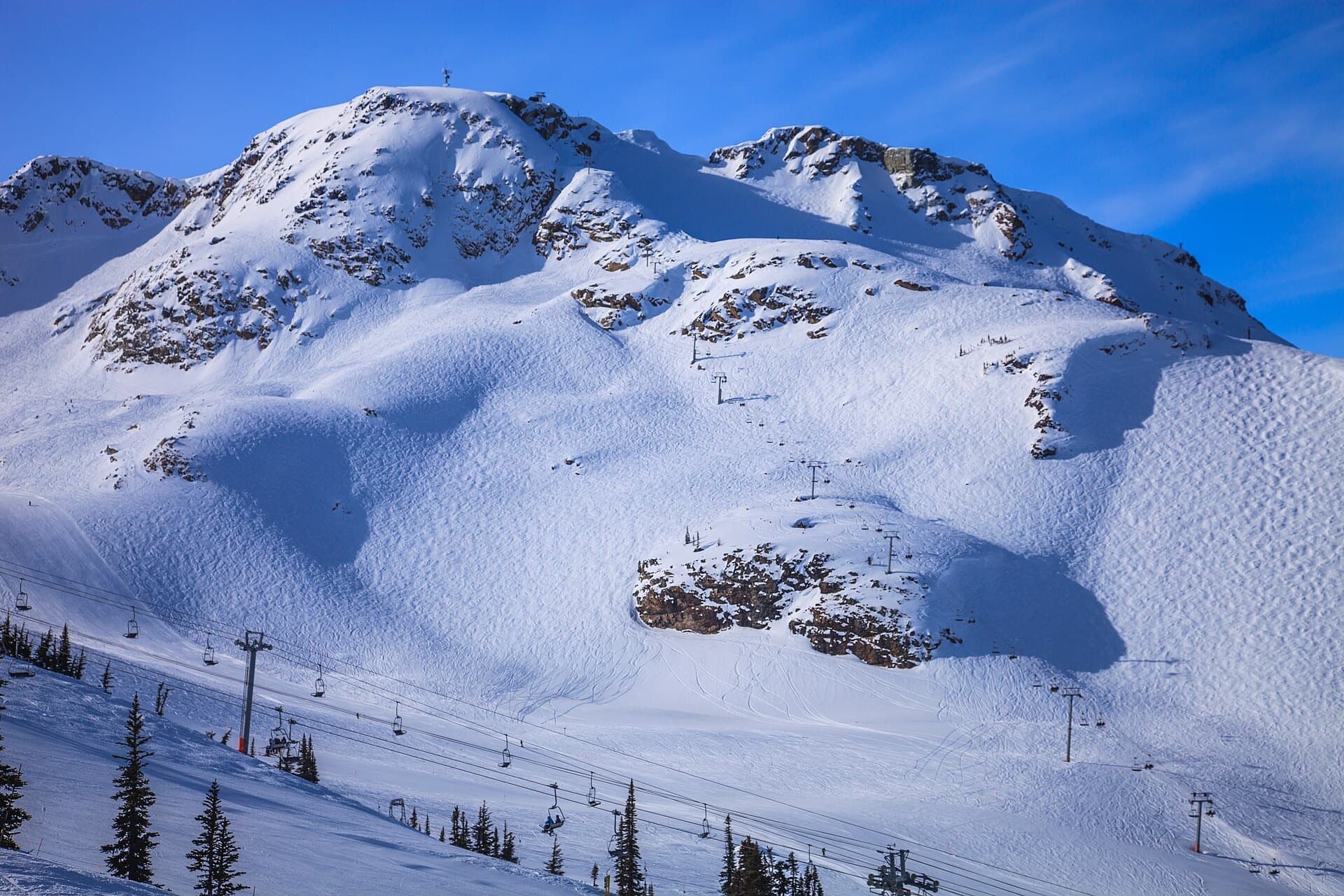 Groomed runs and deep snow high on Whistler Blackcomb