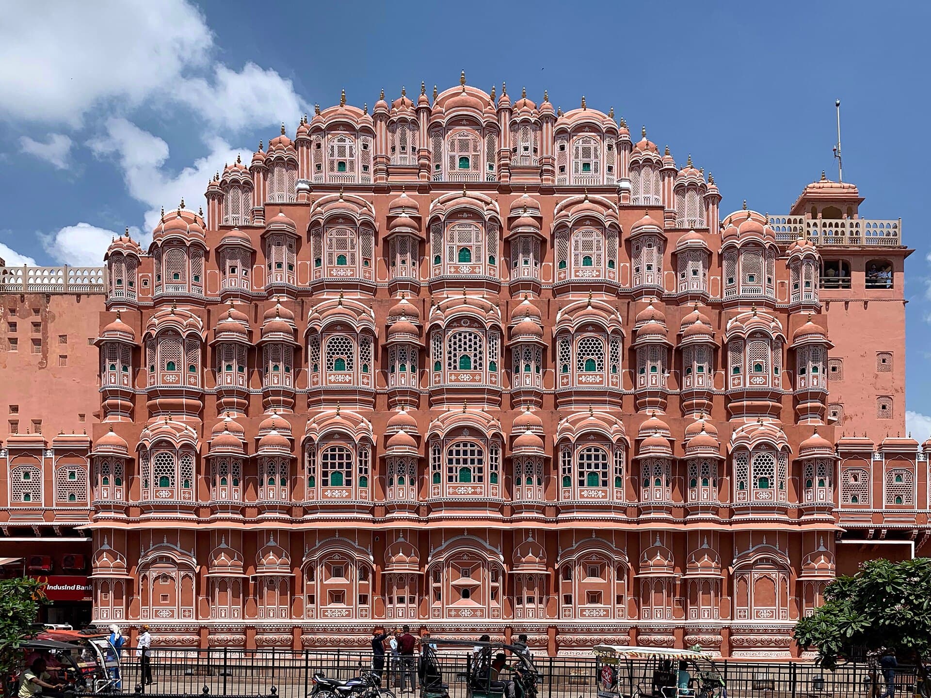 The pink honeycomb facade of Jaipur's Hawa Mahal
