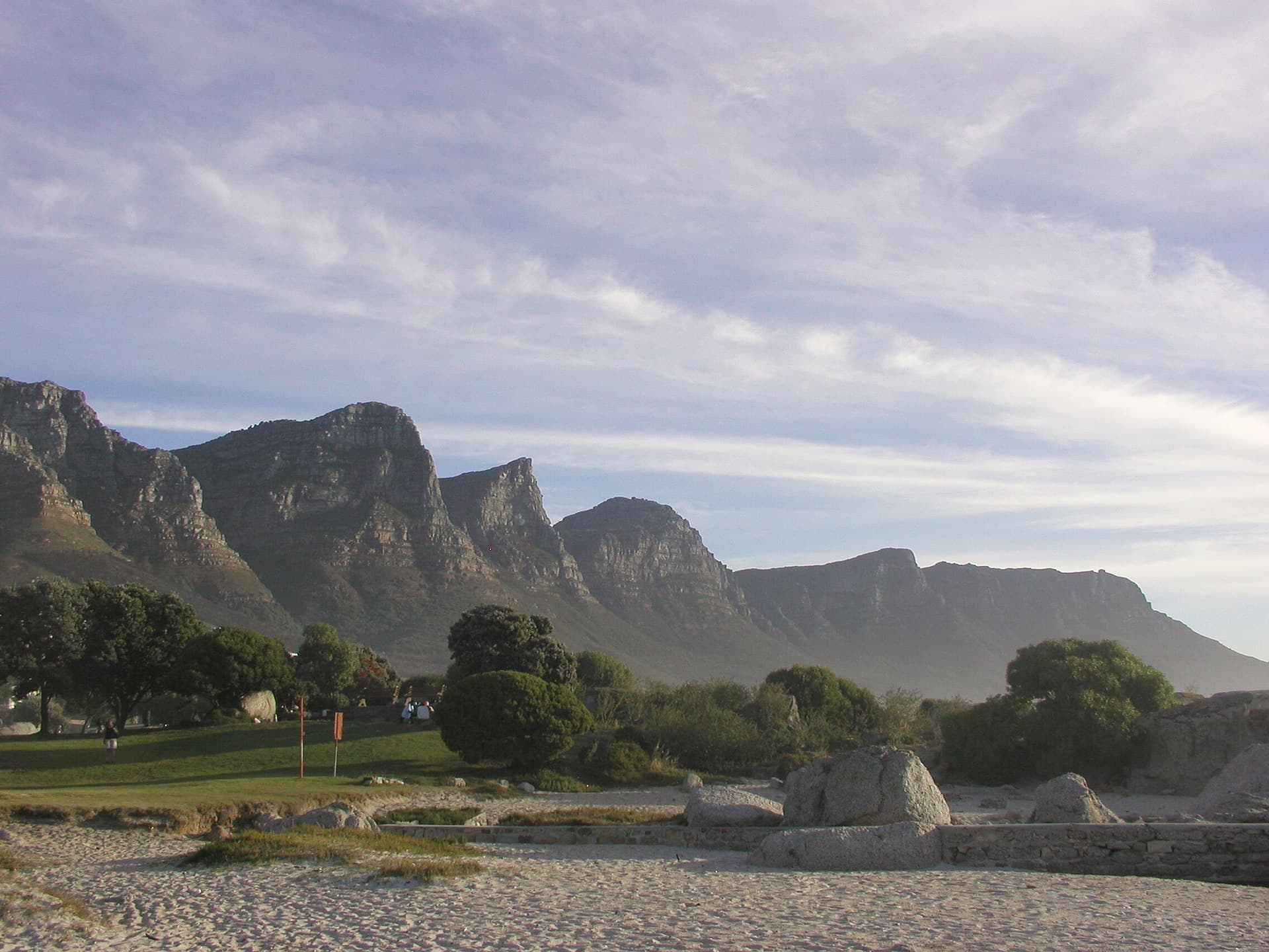 Camps Bay's white sand beneath the Twelve Apostles