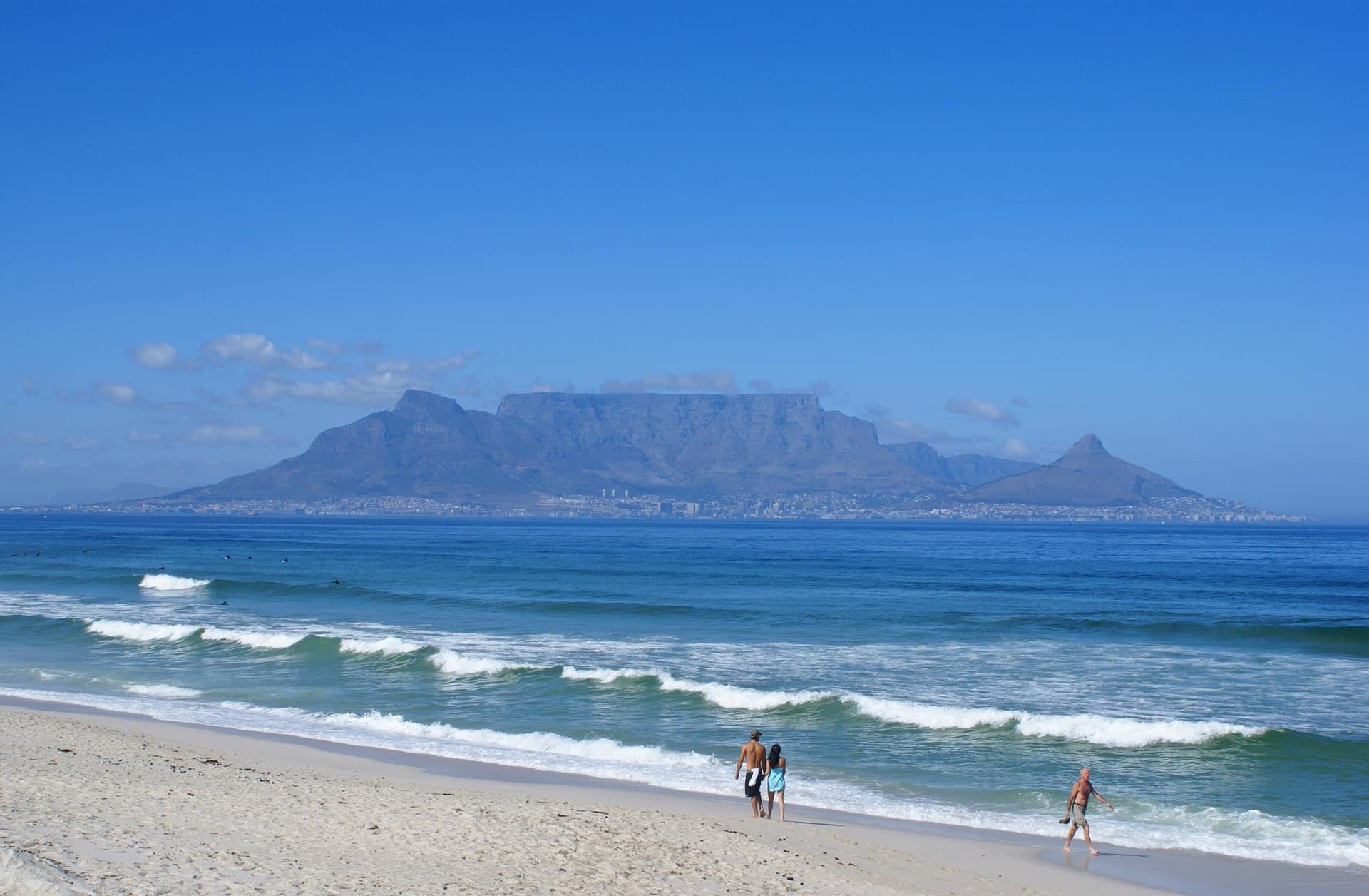 Table Mountain across the bay from Bloubergstrand, Cape Town